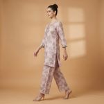 Blush Abstract Print Embellished Co-Ord Set